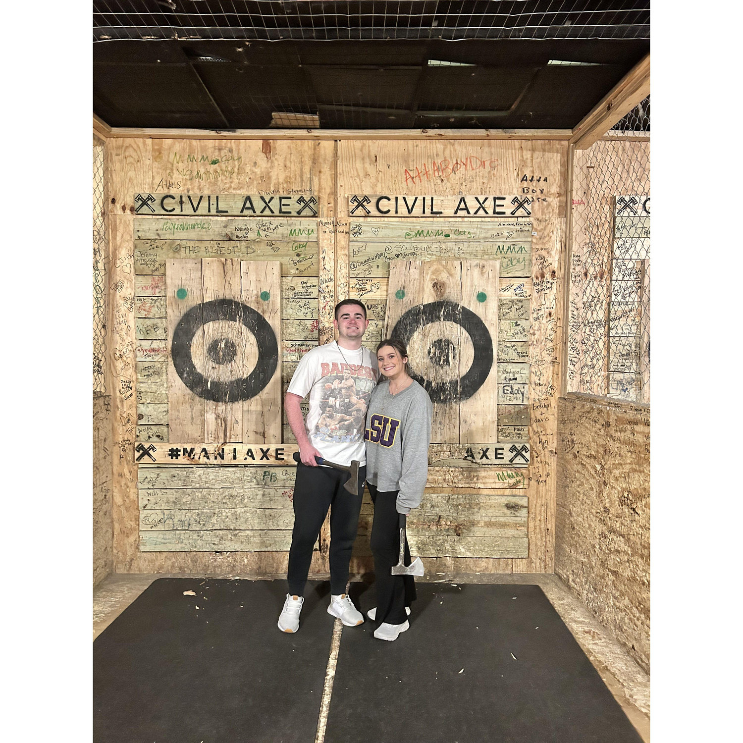 Second date! Zack took Gabby on a surprise date to go axe throwing and for drinks at the Mid City Beer Garden!
