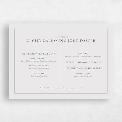 Blue Wedding Program - Leia