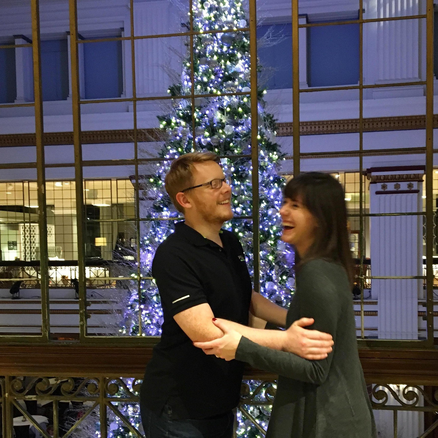 We captioned this photo "You put that HA in HAlidays" :)
Taken at the Walnut Room in Chicago, IL