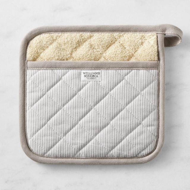 Williams Sonoma Heritage Stripe Potholder, Drizzle Gray