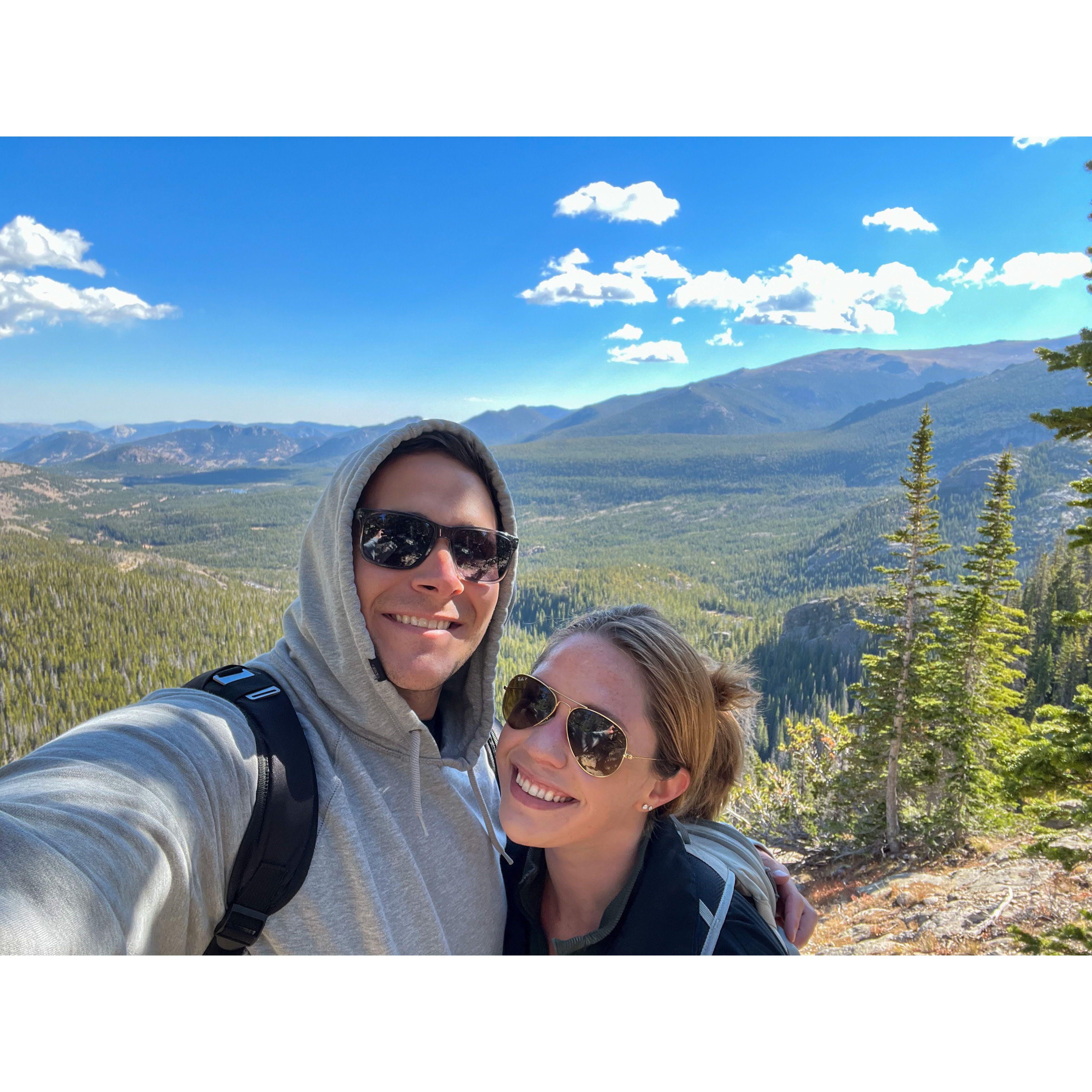 10/22/23 | Hiking in Rocky Mountain National Park to Lake Haiyaha! I also learned the hard way that CJ is not allowed to eat cauliflower... You can ask him about that story!