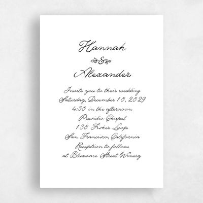 White Wedding Invitation - Leda Classic