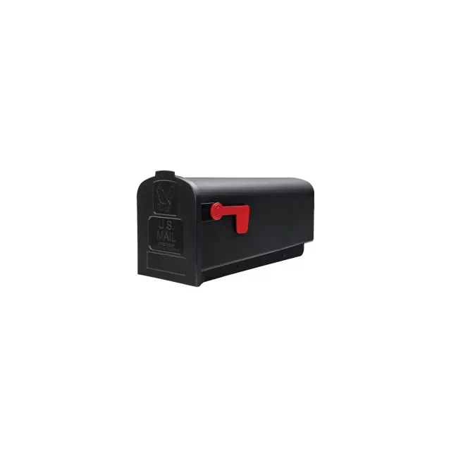 Gibraltar Mailboxes Parsons Classic Plastic Post Mount Black Mailbox
