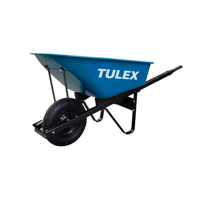 TULEX Professional One-Wheel Home Garden Yard Utility Wheelbarrow Cart, 330 Pounds Capacity Yard Cart, 4.00/8 Pneumatic Tire for High Stability, Steel Tray, Easy Assembly, 6 Cubic Feet. TULEX 1111