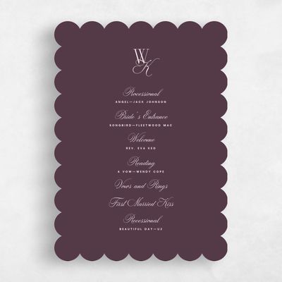 Dark Plum, Purple Wedding Program - Lux