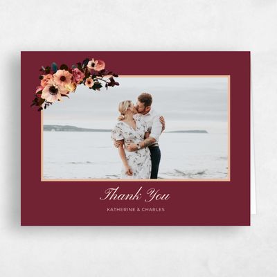 Maroon, Red Wedding Thank You - Napa Portrait
