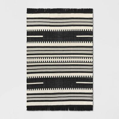Sylviidae Stripe Woven Rug Black - Opalhouse™