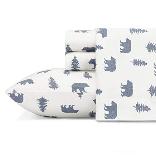 Eddie Bauer Bears and Trees Sheet Set, King, Medium Blue