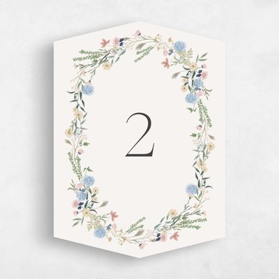 Beige Diamond Wedding Table Number - Laurelwood Portrait