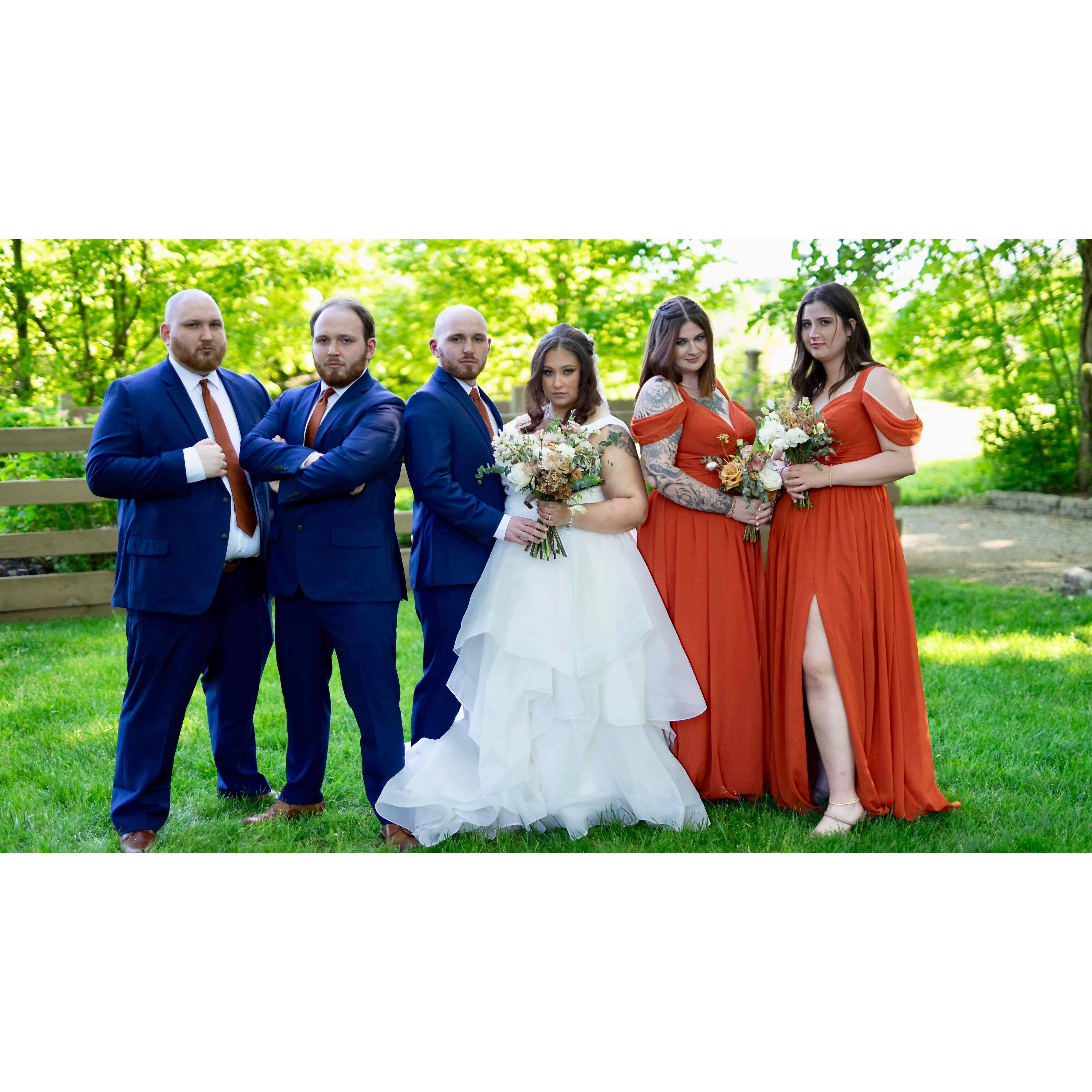 A serious yet awesome photo of the wedding party