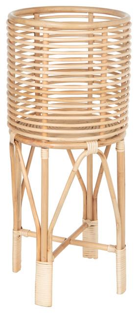 Rattan Indoor Plant Stand Medium, Natural