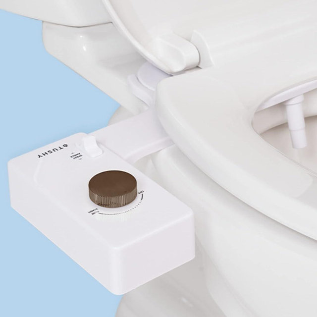 TUSHY Classic 3.0 Bidet Toilet Seat Attachment - A Non-Electric Self Cleaning Water Sprayer with Adjustable Water Pressure Nozzle, Angle Control & Easy Home Installation, (White/Bronze)