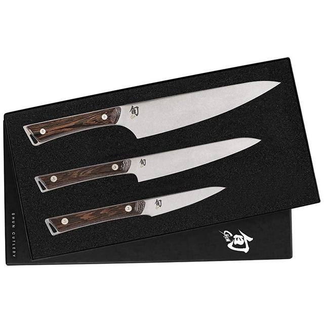 Shun Kanso 3 Piece Starter Knife Set; 8-Inch Chef’s, 6-Inch Utility and 3.5-Inch Paring Knives (SWT0351)