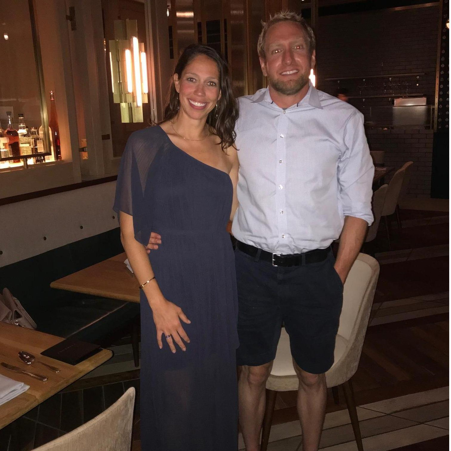 our very first "dressed up dinner-date," in Chicago, after a monsoon called off Swim Across America early