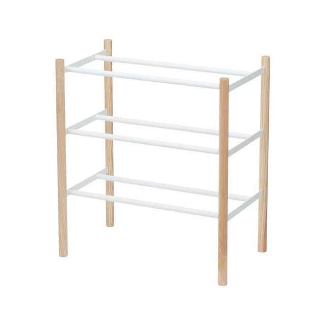 Plain Expandable 3-Tier Shoe Rack, White