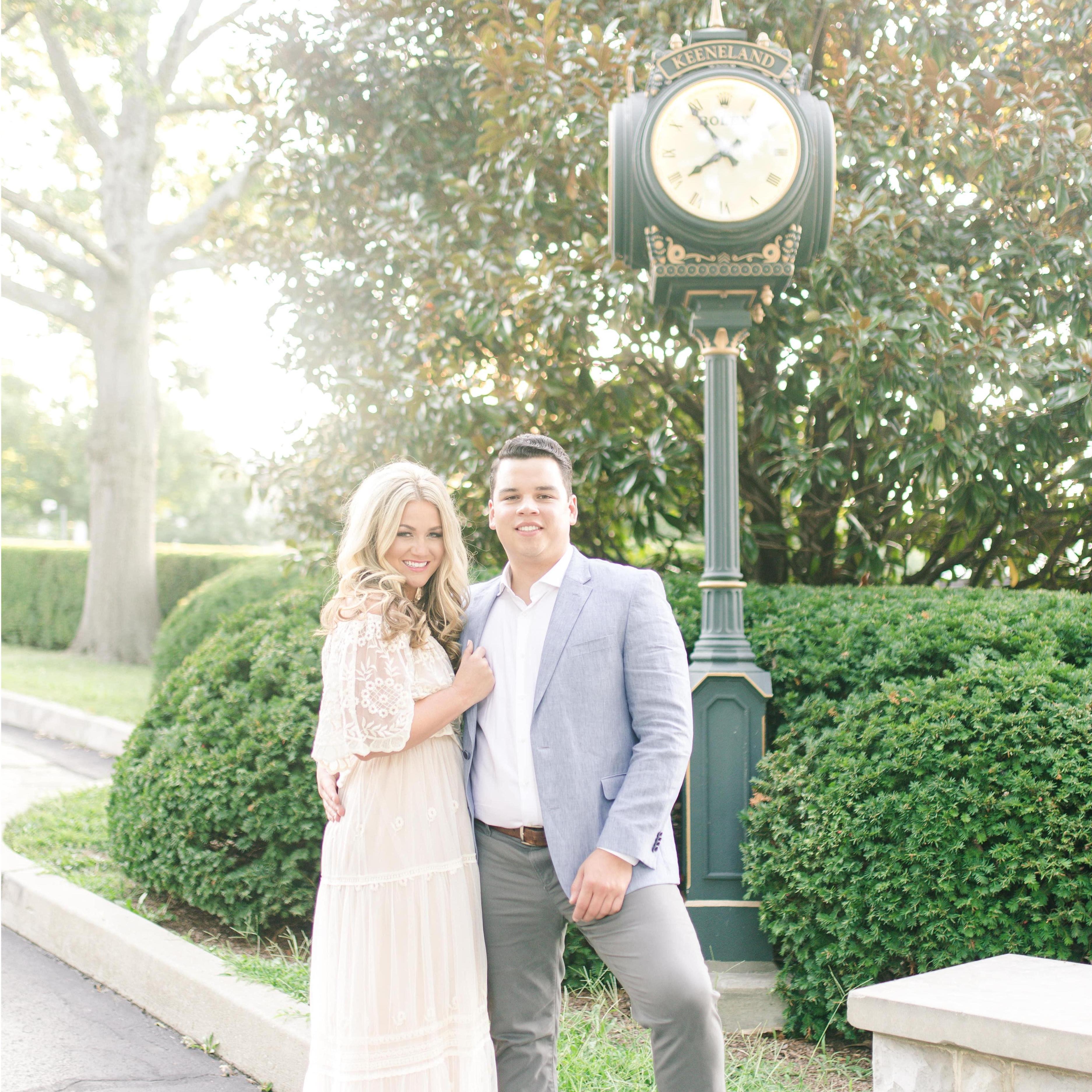 Engagement Photos, Outside of Keeneland, Lexington, KY