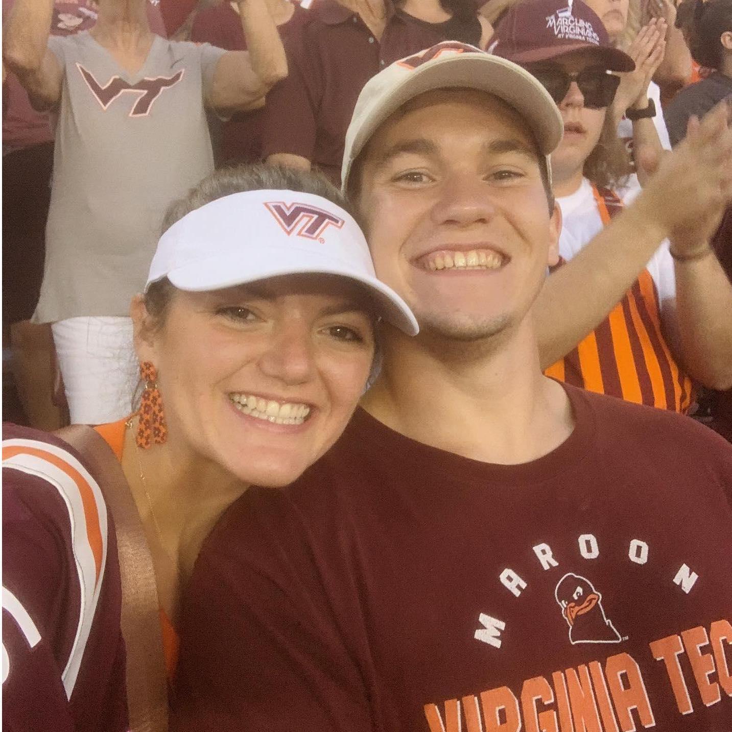 Hokies game as engaged Alum together.