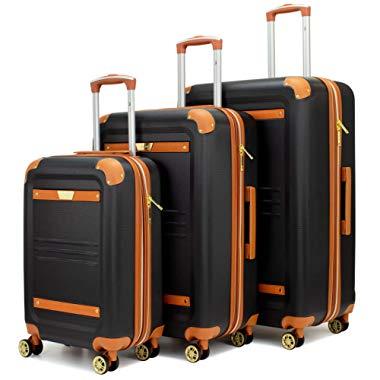 19V69 Italia Vintage 3 Piece Expandable Hard Spinner Luggage Set