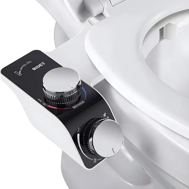SUGIFT Bidet Attachment for Toilet, Dual Nozzles with Adjustable Water Pressure & Temperature for Feminine & Rear Wash