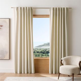 Matelasse Stripe Organic Cotton Window Curtain Panel