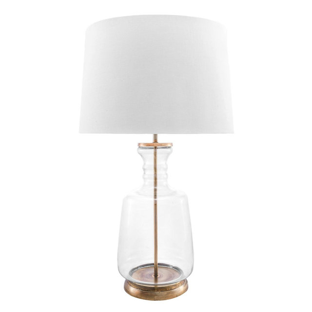 nuLOOM Eagan Glass 24" Table Lamp Lighting - Gold 24" H x 15" W x 15" D