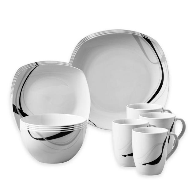 Tabletops Gallery® Carnival 16-Piece Square Dinnerware Set