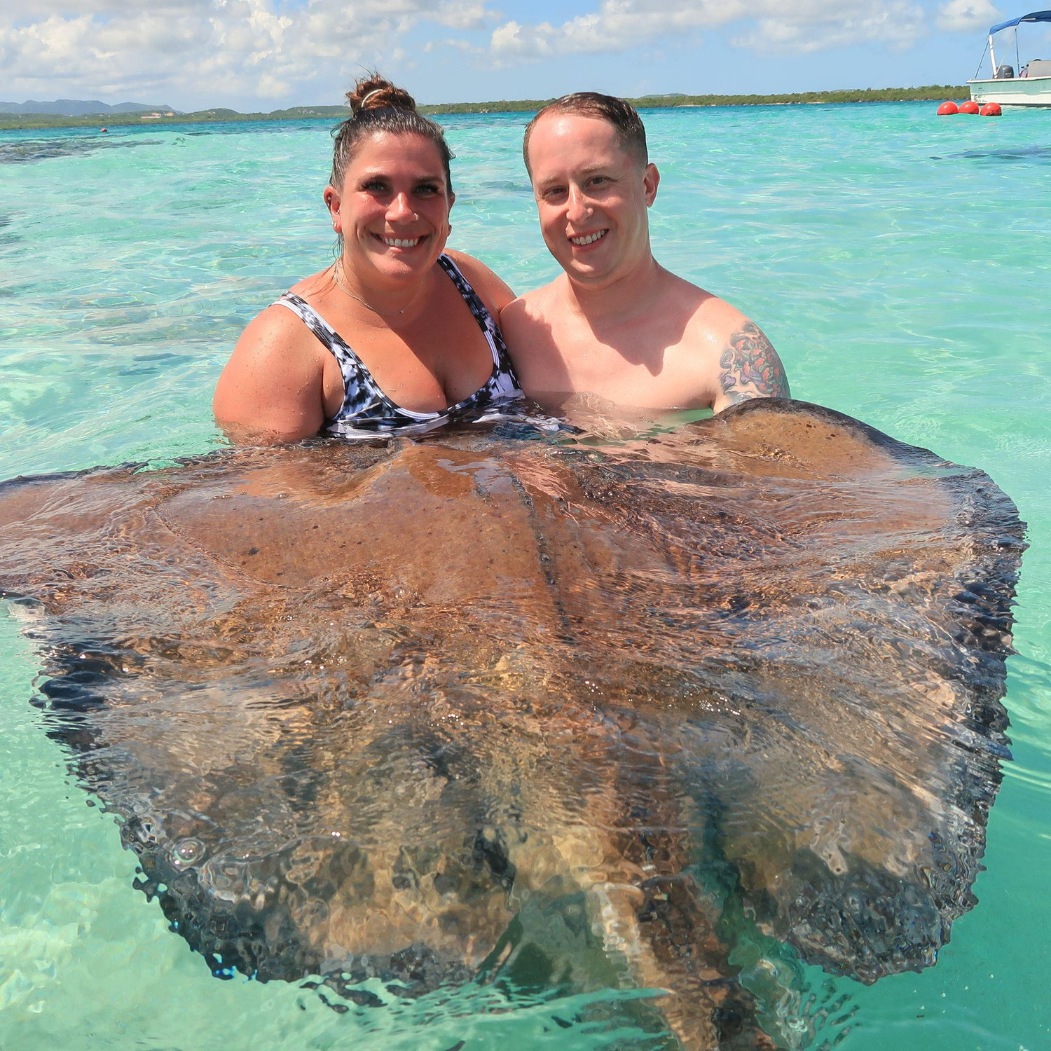 Swimming with Jenn's favorite (the sting rays...and Ryan) in Antigua!