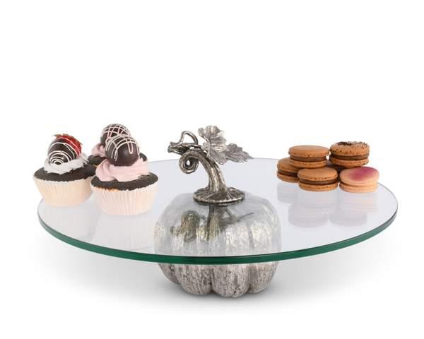 Pewter Pumpkin Dessert Stand