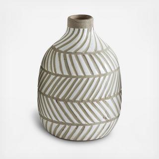 Palm & Fauna Striped Vase