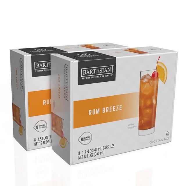 Bartesian 16-Pack Rum Breeze Mixer Capsules for Cocktail Machine – Home Bar Mixology Cocktails Mix Pod Capsule Set To Use With the Bartesian Cocktail Drink Maker Machine