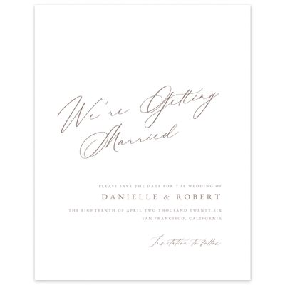 White Wedding Digital Save the Date - Mesilla Portrait