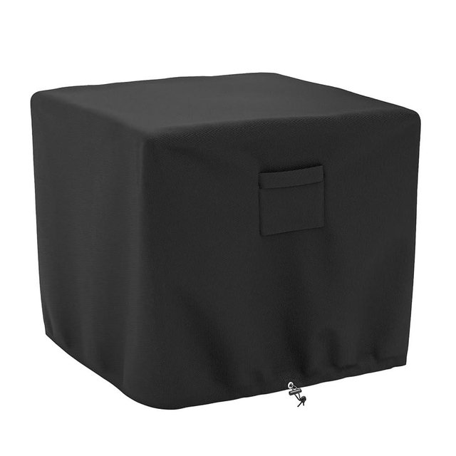 SHINESTAR Durable Square Fire Pit Cover, Fits for 26-28 Inch Fire Table, Waterproof and Windproof, 28 x 28 x 25 Inches, Black