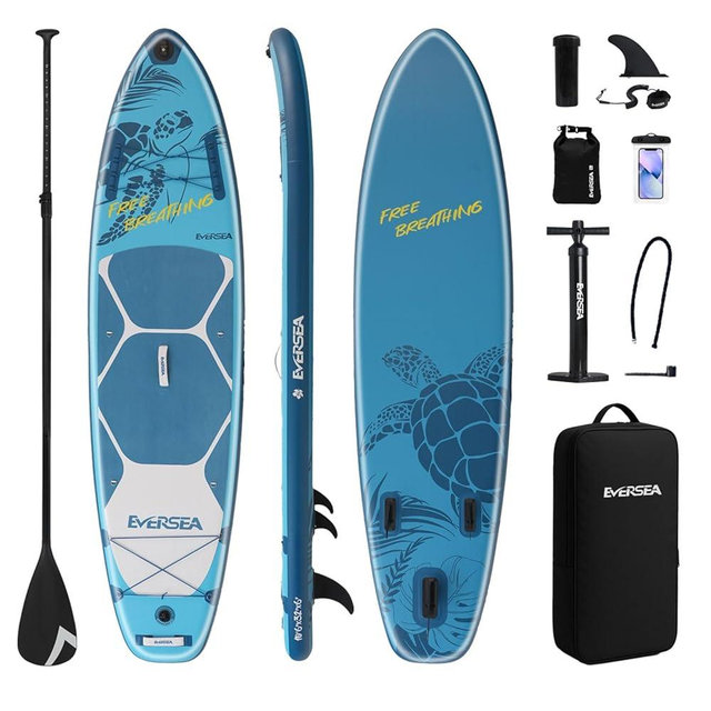 EVERSEA Inflatable Stand-Up Paddle Boards – Available 32"/33"/34" Widths Inflatable Paddle Board with SUP Accessories, Camera Mount, Basic All-Around SUP Board for All Skill Levels, Up to 450lbs
