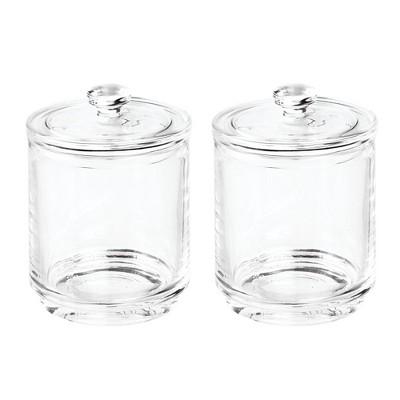 mDesign Glass Bath Vanity Storage Canister Apothecary Jar, 2 Pack