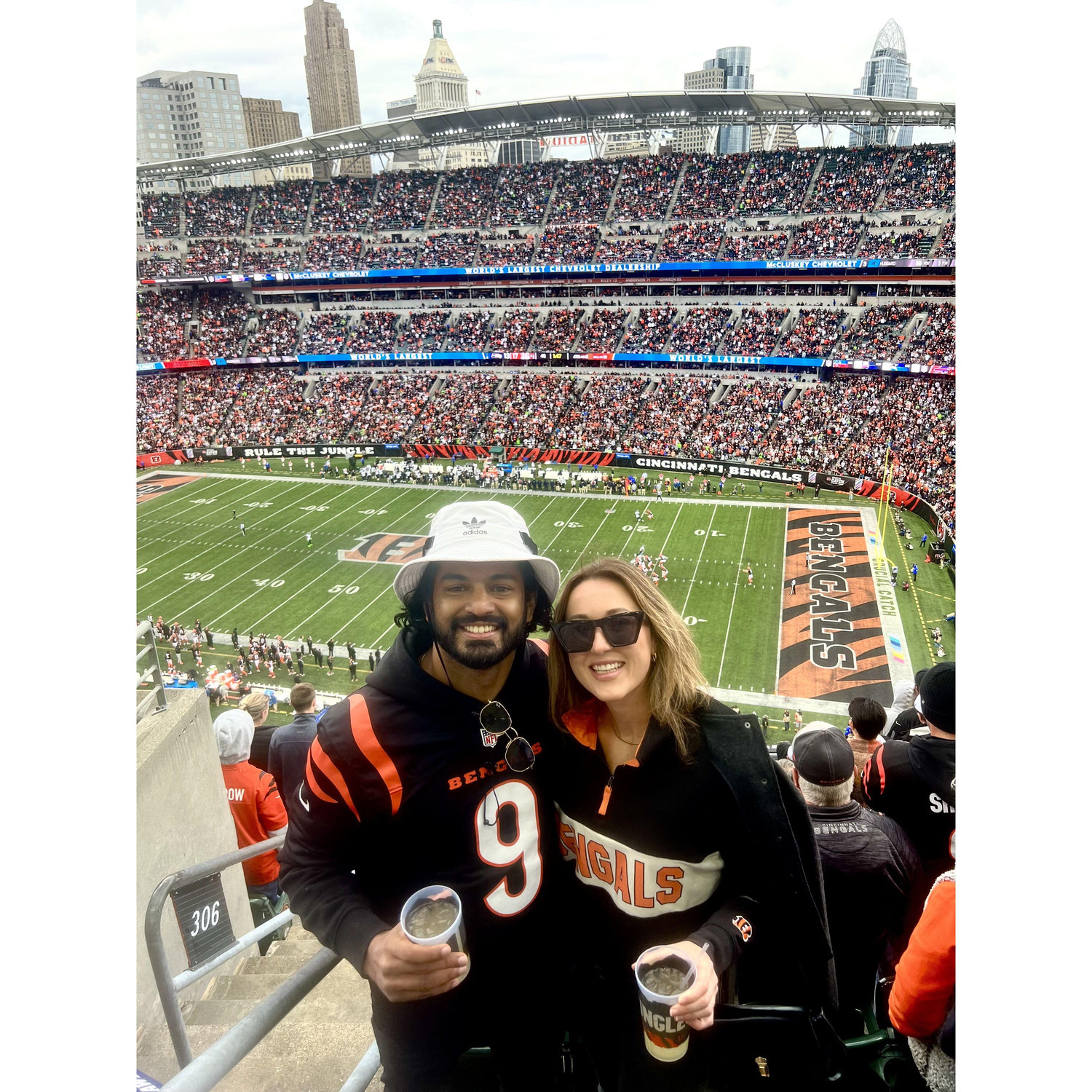 Sachin dragging Liz to her 1st Bengals game
