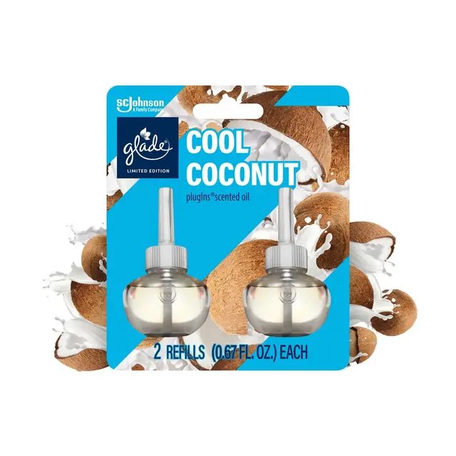 Glade PlugIns Scented Oil Air Freshener Refills - Cool Coconut - 1.34 fl oz/2ct