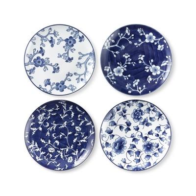 Japanese Garden Salad Plates Mixed, Set of 4