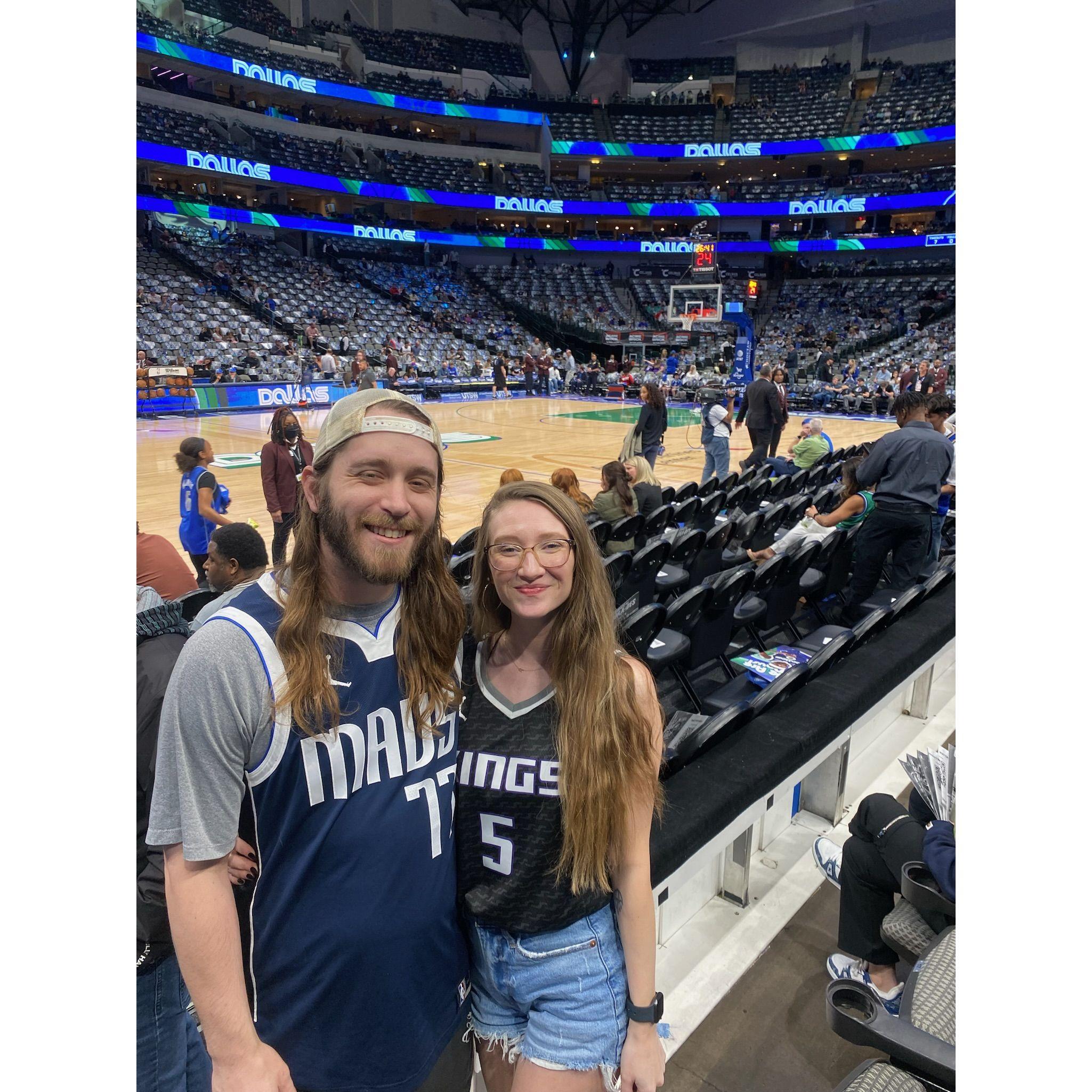We have made a tradition of going to Mavs games when the Kings come to town. Ryan is 2-0 so far.