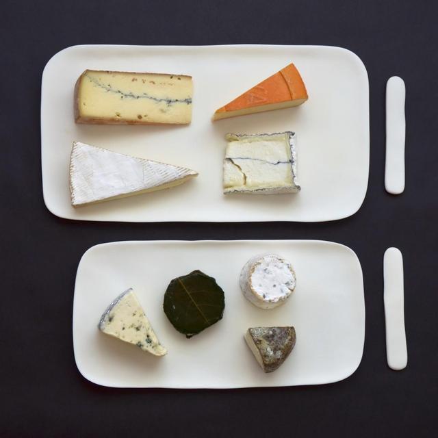 Small White Serving Board with Cheese Spreader