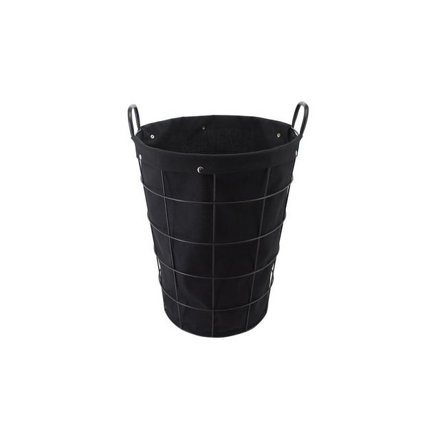 Squared Away™ Iron Wire Laundry Hamper in Black With Liner