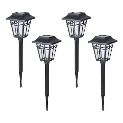 Portfolio 4-Pack Black Solar Integrated LED Path Light Kit