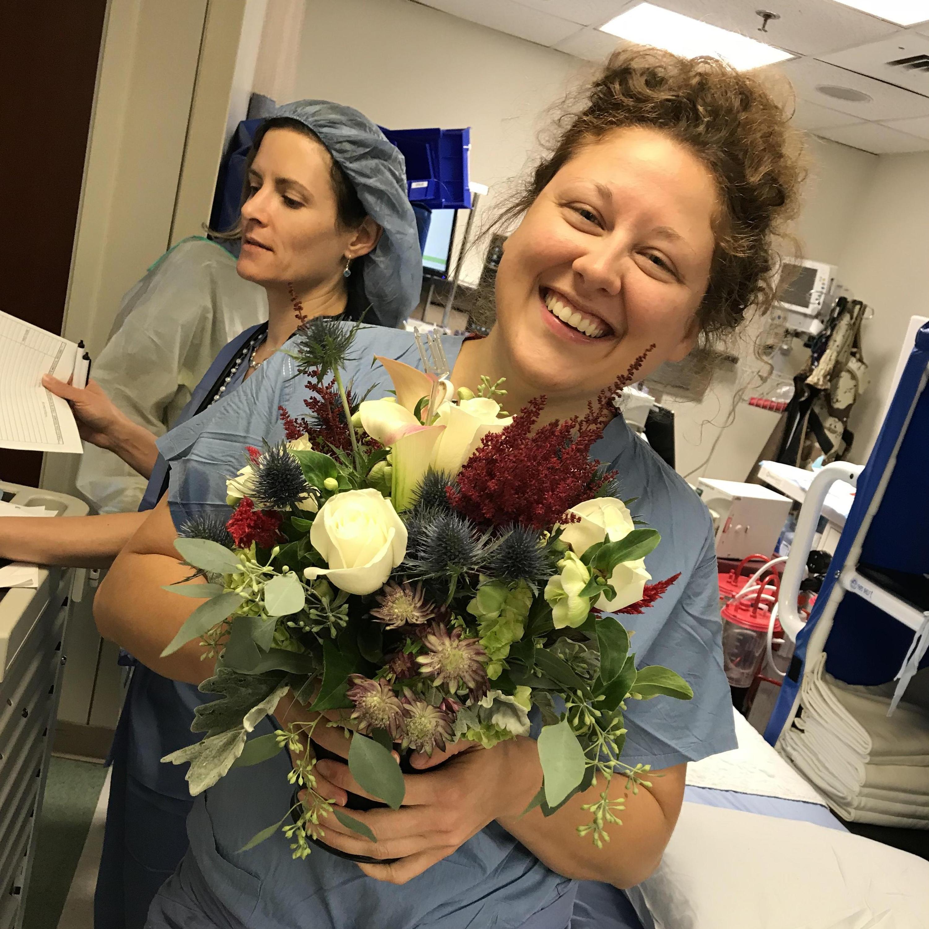Beautiful flowers delivered to Laura's hospital in Boston November 2017