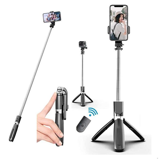 Aophire Wireless Selfie Stick Tripod,39.3 inch Extendable Travel Selfie Stick, Phone Tripod with Detachable Wireless Remote