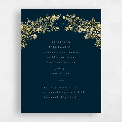 Darkest Teal, Blue Wedding Enclosure - Sawyer Foil
