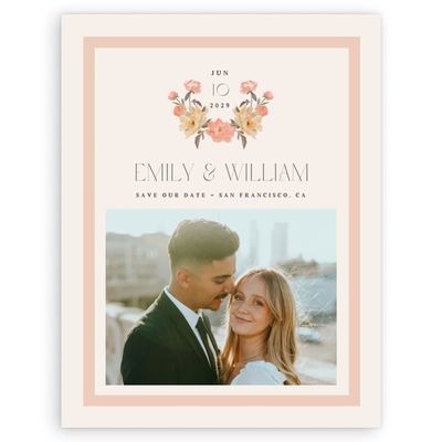 Peach, Orange Wedding Digital Save the Date - Ashling Photo