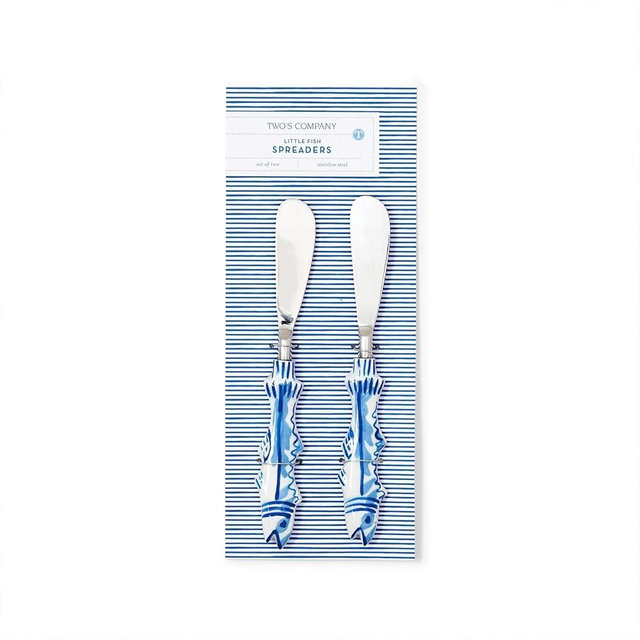 Two's Company Fish Handle Spreaders on Gift Card, 7-Inch, Set of 2