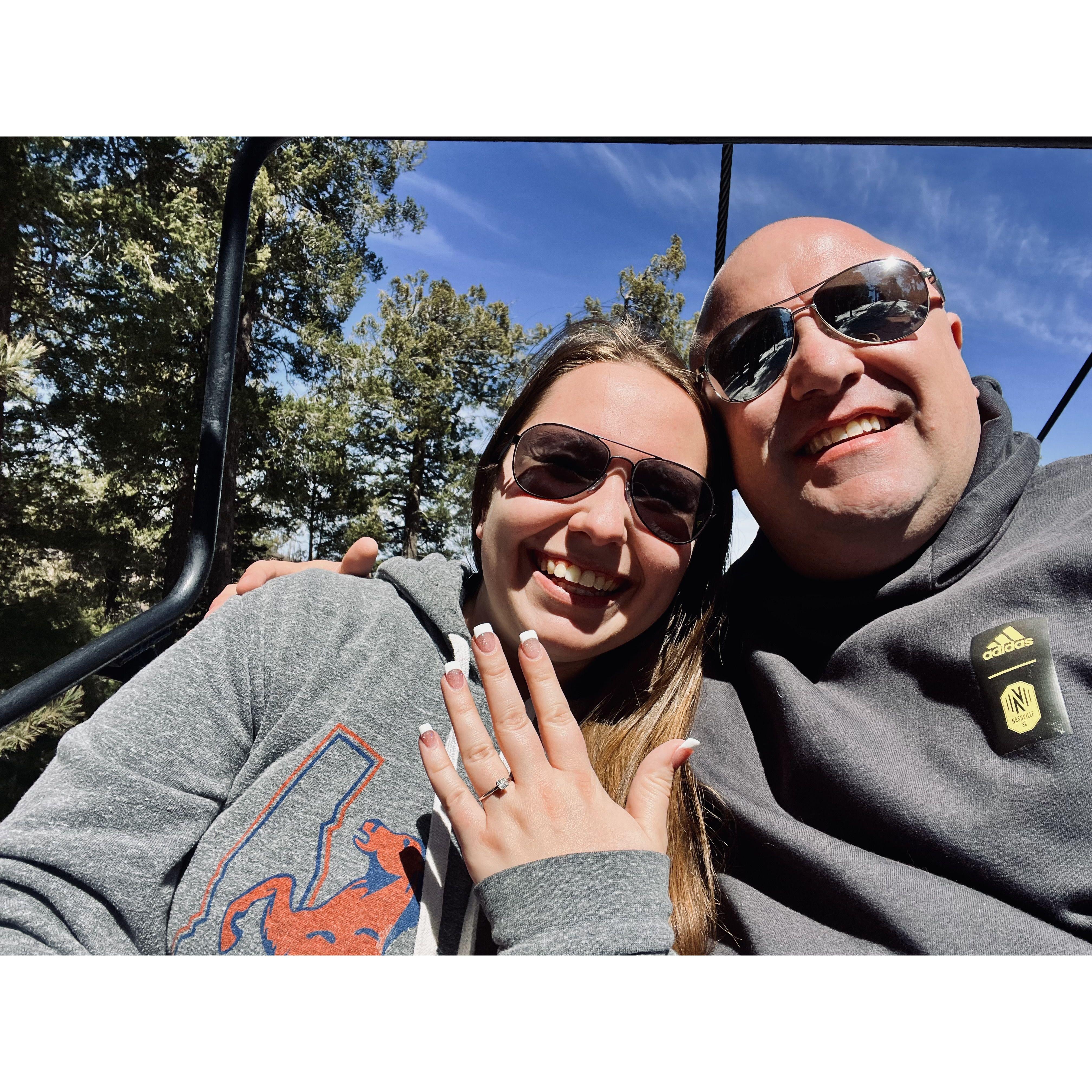 Our first picture after getting engaged in Arizona.