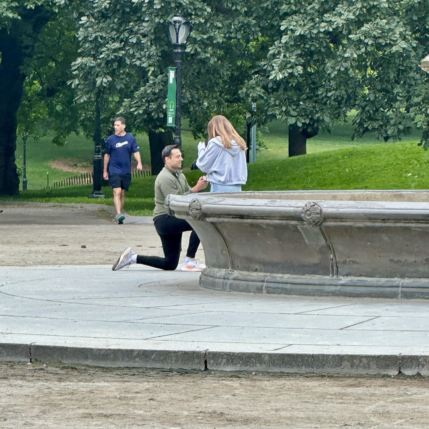 PJ proposed in Central Park on June 14, 2025