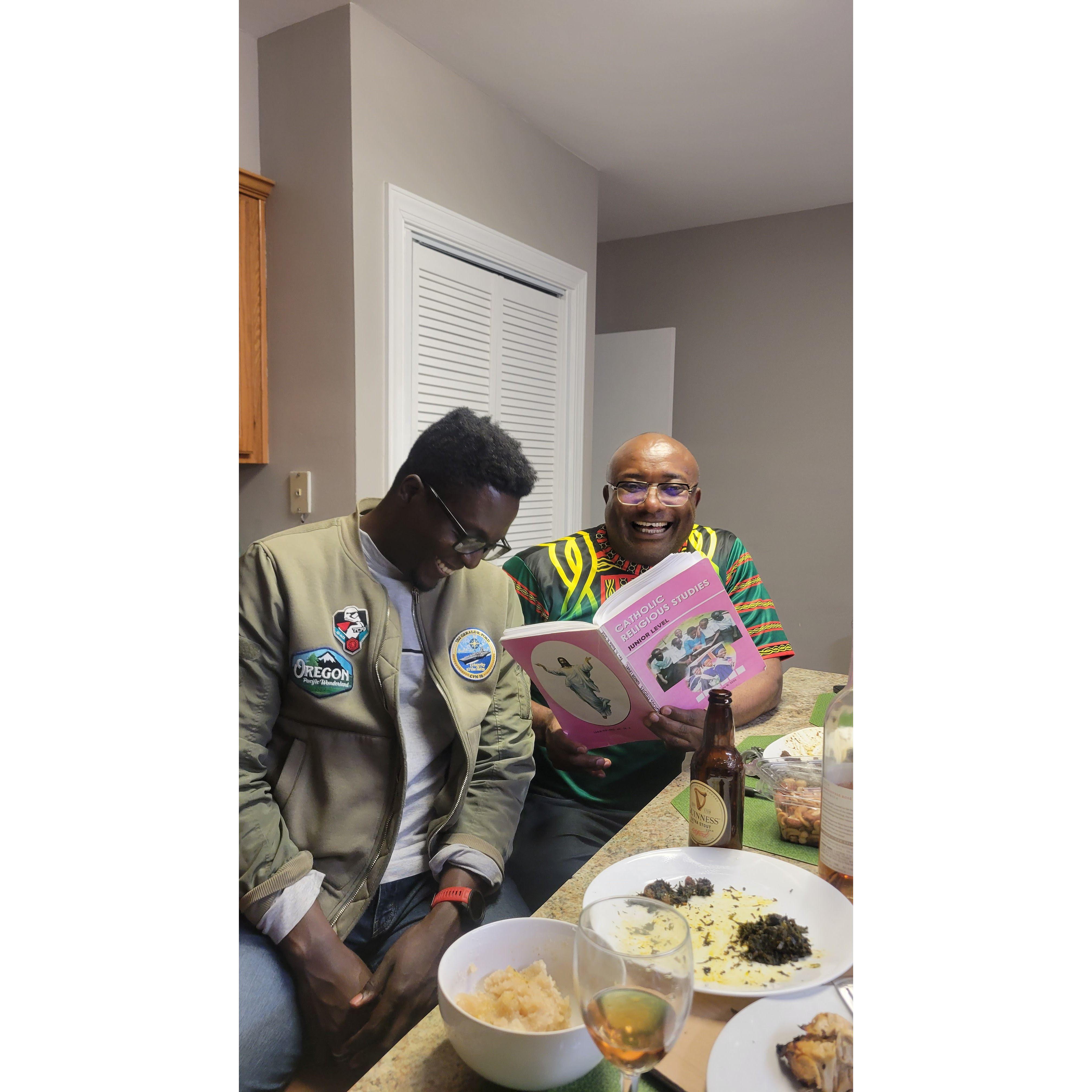 Introducing Thierry to Fr. Basile Sede. Charlotte, NC, Thanksgiving 2023
