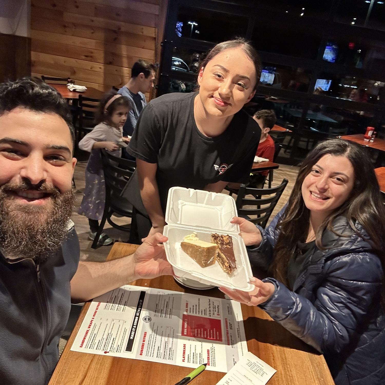 This was our first date after our engagement. This kind Server gave us free dessert! We were so so happy to start this wonderful journey!! <3